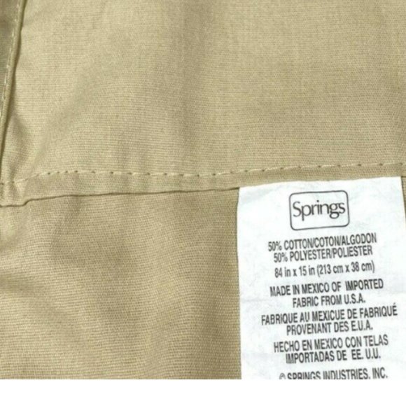 2 Luxury Tan Valances Curtains Solid Khaki Light - Picture 4 of 6